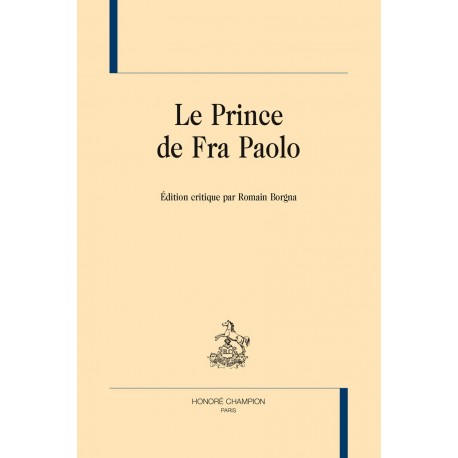 Le Prince de Fra Paolo Borgna Romain CHAMPION 9782745331847